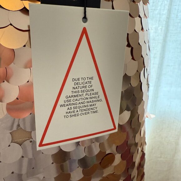 Nasty Gal Petite Disc Sequin Mini Pelmet Skirt Copper Rose Gold Size 2 NWT - Picture 9 of 13